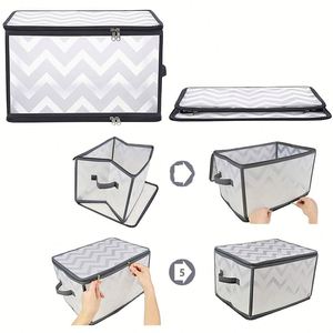 Artículos para el Hogar de Alta Calidad, Cajas y Contenedores de Almacenamiento Plegables Apilables de Plástico PP con Tapa de Cierre, Gran Venta - Product Image 3
