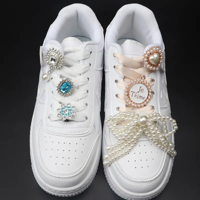 Tali sepatu klip gesper dekorasi sepatu pesona permata mutiara berlian imitasi anak perempuan hadiah untuk Sneakers sepatu Fashion kasual Aksesori 1 buah