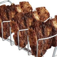 Support de cuisson en fer chromé pour barbecue extérieur, support à côtes et plateau pour cuisine extérieure, accessoires de barbecue, compatible OEM