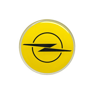 Ufficiale Opel 3D emblema in pelle autoadesiva e Logo cromato per carrozzeria auto giallo 58 MM - Product Image 1