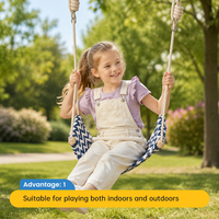 ROPECUBE Balançoire en tissu pour enfants, à suspendre, pour intérieur et extérieur, avec barre en bois, siège en corde, jouet sensoriel
