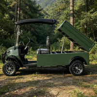 Voiture de golf électrique tout-terrain Rainbow 72V certifiée CE, freins à disque, 2 places personnalisées avec benne arrière hydraulique, autonomie 70-90 km