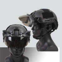 Casque tactique réglable, lunettes anti-vent rabattables, lunettes anti-buée, protection CS pour casque FAST et MICH