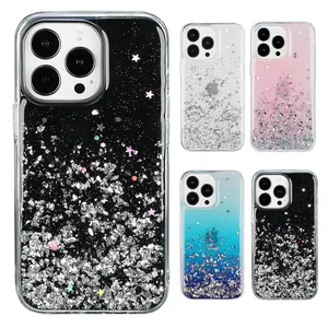 2022 Quicksand Glitter siyah epoksi telefon iphone için kılıf 13 12 pro max 11 Xs 7 8 toptan cep telefonu kapakları kızlar için