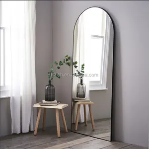 Diskon besar cermin dinding miring Oval kustom kaca dekoratif cermin bulat untuk pemasangan dinding