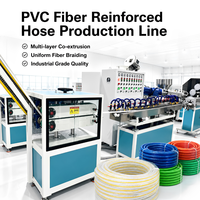 Ligne de production de tuyaux tressés en PVC pour l'alimentation en eau domestique, capacité de production de 1,28 tonne de tuyaux finis par 16 heures de service par jour, destinée au marché du Moyen-Orient
