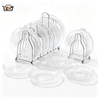 Großhandel: Transparente, strukturierte Glasuntertasse mit Wellenrand – Moderne Schale für Desserts, Obst, Nüsse, Snacks und als Untersetzer für den Tischservice
