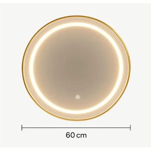 Specchio LED Rotondo Dorato da 60cm, Specchio Moderno con Illuminazione - Product Image 2