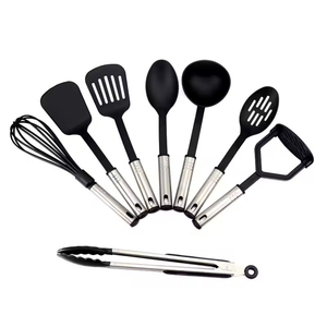 Utensilios de Cocina de Alta Calidad de Color Negro, Resistentes al Calor, Juego de 24 Piezas de Utensilios de Cocina de Nailon para Usar con Sartenes Antiadherentes - Product Image 3
