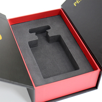 Boîte d'emballage cosmétique en papier rigide noir de luxe, impression de logo personnalisée, boîte de style livre, boîte en carton, boîte cadeau pour flacon d'huile essentielle ou de parfum