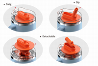Gobelet isotherme moderne en acier inoxydable 30/40 oz avec couvercle à double mode de consommation, portable et écologique pour le camping