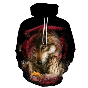 <span class=keywords><strong>Felpe</strong></span> con Cappuccio con Stampa 3D <span class=keywords><strong>di</strong></span> Lupo, Serie Animali Ghiaccio e Fuoco, Pullover Unisex a Maniche Lunghe, Abbigliamento Streetwear - Product Image 5