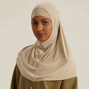 FRCインスタントアミラキャップコットンジャージーヒジャーブヘッドスカーフイスラム教徒ストレッチヒジャーブ女性イスラム教徒の女の子<span class=keywords><strong>2</strong></span>ピースヒジャーブ - Product Image 1