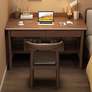 Solid Wood Desk With Drawer 80X60X75CM Rectangle Student Home Office <b>Study</b> Desk - Product Image 2