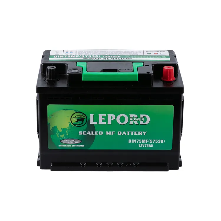 Korea's Technology Auto Battery DIN75 57539MF 12V75AH Starting MF Car Battery