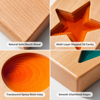 Plakat Penghargaan Kayu Kustom Resin Birch Solid Bintang Kreatif Otorisasi Merek Suvenir Pertandingan Olahraga Grosir
