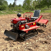 Motoculteur rotatif compact de 35 CV pour vergers, tracteur chenillé diesel miniature pour petites exploitations agricoles et jardins