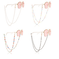 Chaîne de lunettes en perles et cristaux, style masque, bijoux européens et américains, colliers tendance, directement du fabricant