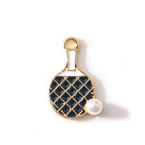 Nouveau alliage de bricolage galvanoplastie goutte à goutte accessoires Mini perle Ping Pong raquette dessin animé bijoux pendentif Bracelet pendentif - Product Image 1