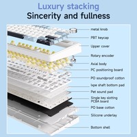Teclado Mecánico para Juegos Aula F75, 80 Teclas, Estructura Gasket, con Perilla, Diseño 75%, Intercambiable en Caliente, Tres Modos, para Computadora/PC/Laptop