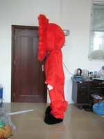 Costumes de mascotte de lion rouge en peluche douce et fine sur mesure pour adultes, thème de Noël, prix de gros