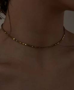 Collana Choker Artigianale con Ciondolo Occhio di Allah Dorato, Eleganti Perle di Cristallo, Gioielli Delicati da Dea Invernale, Non si Ossida - Product Image 5