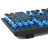 Clavier filaire rétro style machine à écrire, clavier mécanique rond punk, rétroéclairage LED, clavier de jeu USB