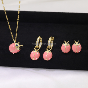 925 Sterling <span class=keywords><strong>Silver</strong></span> 14K Vàng-Mạ Động Vật Bọ Rùa Màu Hồng Men Mặt Dây Chuyền Vòng Cổ Với Zircon Thiết Kế Đẹp Đồ Trang Sức Bán Buôn - Product Image 1