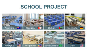 Juego de escritorio de doble Plaza con descuento a granel de proveedor de escritorio de estudio confiable y económico escritorio y silla de altura ajustable - Product Image 6