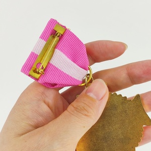Médaille personnalisée pas chère, unique, avec ruban rose, en métal plaqué, émail coloré, pailletée, pour la Fiesta, ensemble cadeau de sensibilisation au <span class=keywords><strong>cancer</strong></span> du <span class=keywords><strong>sein</strong></span> - Product Image 6