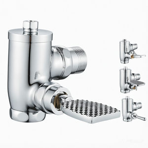 Robinet de chasse d'eau en laiton massif robuste à angle de 90 degrés, à pédale, à fermeture automatique et à temporisation, pour WC à la turque, système de salle de bain commerciale - Product Image 2