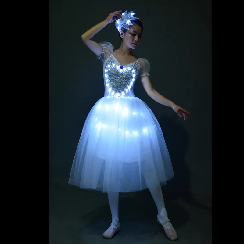 Vestido de baile para noiva, vestido de noiva com luz led, luminoso, óptico, para casamento, fantasia