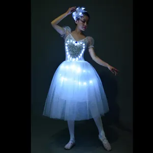 Led licht jurk lichtgevende trouwjurk glasvezel trouwjurk voor bruid stage dance draagt kostuum