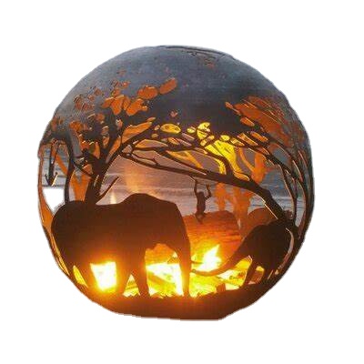 Молотковая медная антикварная готовая круглая чаша для огня