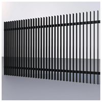 Clôture en alliage d'aluminium, taille personnalisable, revêtement poudré, design moderne durable, sécurité pour la maison, la piscine et la cour, style 10*50
