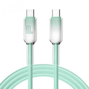 กระจกใส60W PD ชาร์จเร็วสายเคเบิล USB-C ชนิด C ถึง Type-C ซิงค์ข้อมูลแบบ Type-C และสายชาร์จอย่างรวดเร็วสำหรับสมาร์ทโฟน - Product Image 5