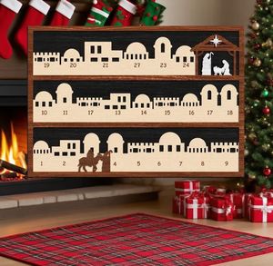 Calendario de Adviento de madera 2026 con cuenta regresiva del Nacimiento de Jesús, adornos colgantes para árbol de Navidad y decoración del hogar - Product Image 4