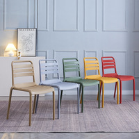 Chaises de salle à manger empilables en plastique PP, design nordique moderne, confortables et minimalistes, pour restaurant, maison, bureau, hôtel, extérieur