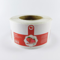 Stiker Transparan Kustom Tahan Air Perekat Khusus Label PET Stiker Transparan Kustom Dengan Logo Label Makanan