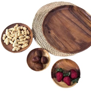Custom Wooden <b>Trays</b> Round Black Walnut Serving <b>Tray</b> Household Fruit Breakfast <b>Tea</b> <b>Tray</b> 2205 - Product Image 5