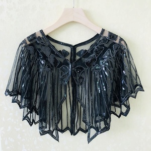 1920 шаль, обертка, расшитая бисером, вечерняя накидка, свадебная шаль, болеро, заслонка, накидка - Product Image 1