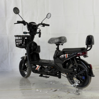 Vélo électrique de ville 48V 12Ah 350W pour adultes, vélo de banlieue avec panier avant, phare, double suspension, freins à disque hydrauliques