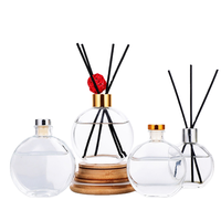 Flacon vide de luxe pour diffuseur d'huiles essentielles 50 ml avec bouchon à vis, flacon de parfum rond en verre mat estampé à chaud