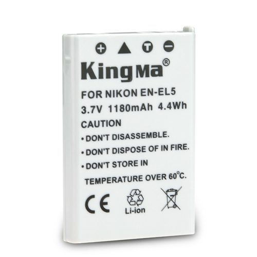 KingMa Rechargeable Camera Battery EN-EL5 1180mAh Digital Battery 3.7V Camera Battery for Nikon CoolPix 3700 4200