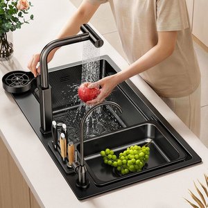 Évier de cuisine en acier inoxydable 304, grand bac unique, multifonctionnel, à poser en surélevé/encastré/encastré à plat pour usage domestique - Product Image 2