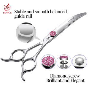 กรรไกรตัดขนสัตว์เลี้ยง Fenice Pink Diamond Screw <span class=keywords><strong>Super</strong></span> <span class=keywords><strong>Pet</strong></span> แบบโค้ง ขนาด 6.5/7.5 นิ้ว กรรไกรตัดแต่งขนสัตว์เลี้ยงแบบโค้ง - Product Image 5