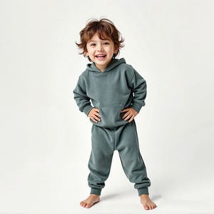 Hongbo tuta autunnale per bambini logo Designer personalizzato felpe con cappuccio per bambini dai 10 ai 15 anni 100% di cotone felpa e pantaloni per bambini e bambine - Product Image 1