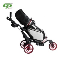 Chariot de golf 360 en aluminium rotatif à 3 roues personnalisé chariot de poussée pliant pour sac de golf