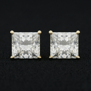 Pendientes de Oro con Diamantes, Joyería Fina, Corte Brillante, Piedras de Alto Brillo, Diseño Clásico Elegante, Ligeros, para Uso Diario - Product Image 1