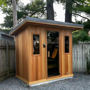 Sauna infrarouge extérieur moderne surdimensionné <span class=keywords><strong>pour</strong></span> 2 personnes, best-seller, en cèdre rouge et cèdre d'Hemlock, bancs inclus, 9KW infrarouge lointain - Product Image 3